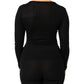 Black Virgin Wool Buttoned Cardigan Sweater