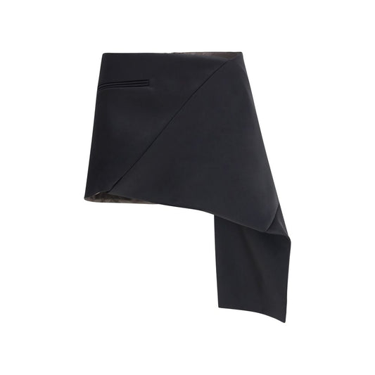 Black Triacetate Mini Skirt