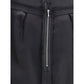 Black Polyester Midi Skirt