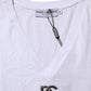 White Cotton V-Neck Short Sleeves T-Shirt