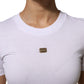 T-Shirt White Cotton Round Neck Short Sleeves I
