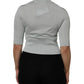 Gray Turtle Neck 3/4 Sleeves Pullover Top