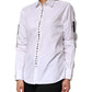 White Crystal Embellished Dress Shirt Top