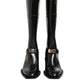 Black Logo Plaque Over The Calf Boots Shoes