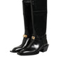 Black Logo Plaque Over The Calf Boots Shoes