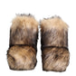 Brown Faux Skim Ski Fur Men Short Boots Shoes