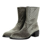 Gray Cotton Velvet Mid Calf Short Boots Shoes