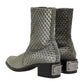 Gray Cotton Velvet Mid Calf Short Boots Shoes