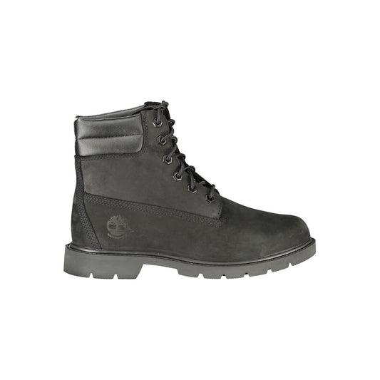 Black Leather Women Ankle Boot