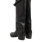 Black Logo Plaque Over The Calf Boots Shoes
