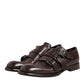 Brown Leather Monk Strap Formal Derby Shoes