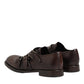 Brown Leather Monk Strap Formal Derby Shoes