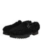 Dress Black Fur Leather Slippers Men Shoes