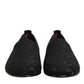 Black Brocade Loafers Slip On Men Dress Shoes