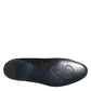 Black Brocade Crown Loafers Dress Shoes