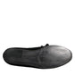 Black Suede Cotton Rose Slip On Loafers Shoes