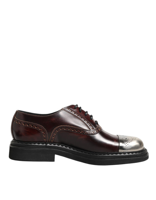 Brown Leather Lace Up Dress Men Oxford Shoes