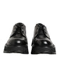 Black Leather Lace Up Derby Men Dress Shoes