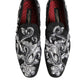 Black Silver Sequined Loafers Men Dress Shoes