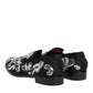 Black Silver Sequined Loafers Men Dress Shoes