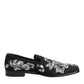 Black Silver Sequined Loafers Men Dress Shoes