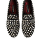 Black Suede Crystals Loafers Men Dress Shoes