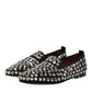 Black Suede Crystals Loafers Men Dress Shoes