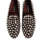 Bordeaux Suede Crystals Loafers Dress Shoes