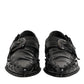 Black Embellished Dress Monk Strap Shoes