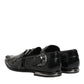 Black Embellished Dress Monk Strap Shoes