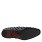 Blue Velvet Crystal Detailing Loafer Men Shoes