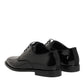 Black Leather Lace Up Derby Formal Dress Shoes