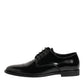 Black Leather Lace Up Derby Formal Dress Shoes