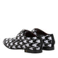 Dress Black White Sequined Lace Up Derby Shoes