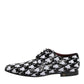 Dress Black White Sequined Lace Up Derby Shoes
