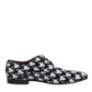 Dress Black White Sequined Lace Up Derby Shoes