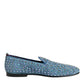Blue Suede Studded Dress Men Loafers Shoes