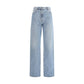 Light Blue Cotton High-Waisted Jean