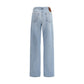 Light Blue Cotton High-Waisted Jean