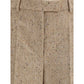 Beige Fleece Wool Casual Pants