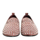 Pink Suede Crystals Loafers Men Dress Shoes