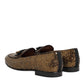 Gold Sequined Slip On Loafers Men Dress Shoes