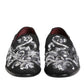 Black Silver Sequined Loafers Men Dress Shoes