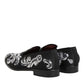 Black Silver Sequined Loafers Men Dress Shoes