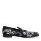 Black Silver Sequined Loafers Men Dress Shoes