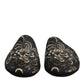 Black Floral Jacquard Slides Slippers Shoes