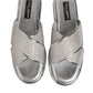 Silver Strass Slides Flats Slippers Shoes