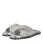 Silver Strass Slides Flats Slippers Shoes