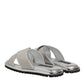 Silver Strass Slides Flats Slippers Shoes