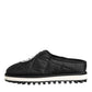 Black Nylon Low Top Slip On Sneaker Shoes